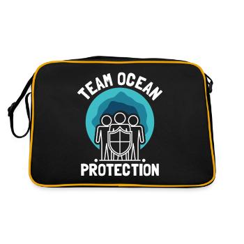 Equipe Marine Protection Lac Océan Protection Mer - Sac Retro - noir/or - Dos