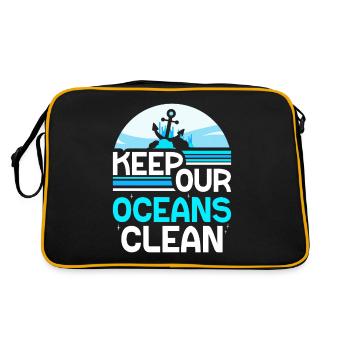 Garder nos océans propres Lac de protection des océans - Sac Retro - noir/or - Dos