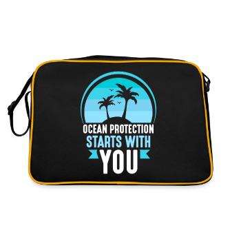 La protection des océans commence avec votre lac marin - Sac Retro - noir/or - Dos