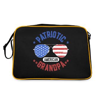 Patriotic American Grandfather Patriot US - Retro Bag - black/gold - Back