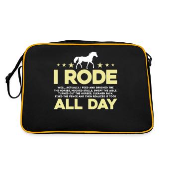 I Rode All Day Horse Riding - Retro Bag - black/gold - Back