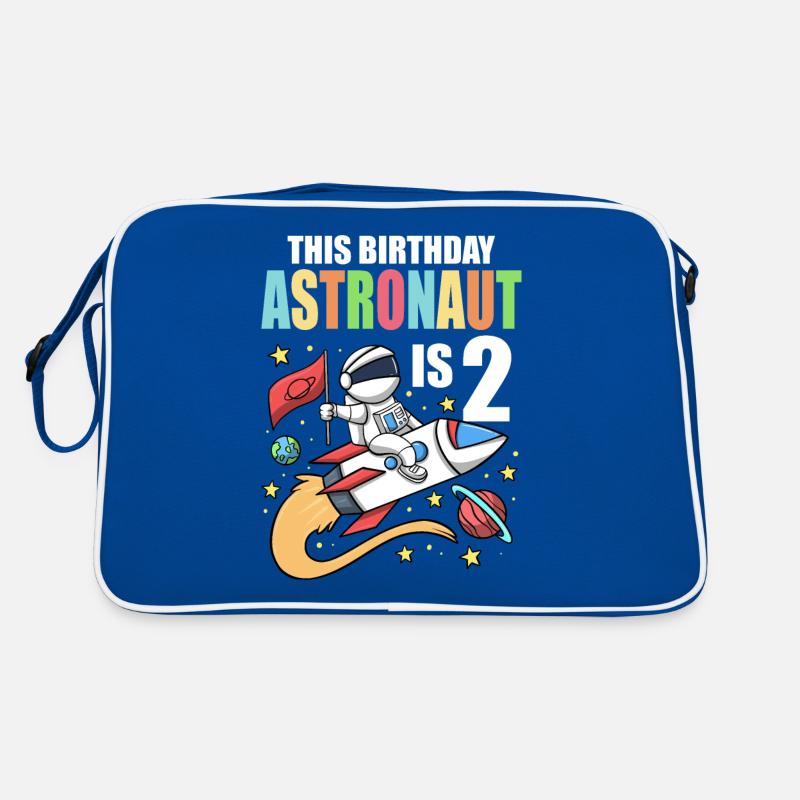 Space Birthday 2 Astronaut Planets Rocket Ship Retro Bag