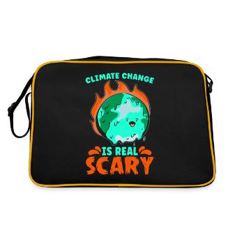 Climate Change Is Real Awareness Climate Activist - Retro Tasche - Schwarz/Gold - Hinten