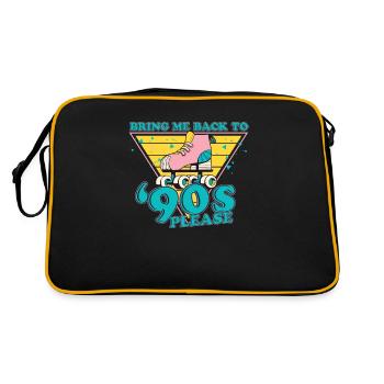 Retro Bring Me Back To The 90s Quad Skating For - Retro Tasche - Schwarz/Gold - Hinten