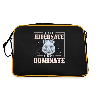 Motivational Epic Wolf Instinct For A Hardwork - Retro Bag - black/gold - Back