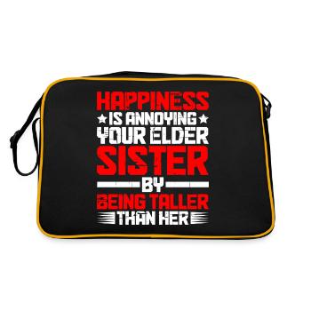 Happiness Is Annoying Your Elder Sister - Retro Bag - black/gold - Back