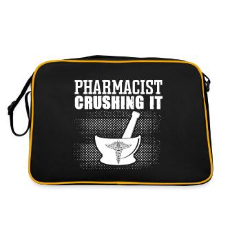 Nacho Average Pharmacy Tech Pharmazietechniker Cin - Retro Tasche - Schwarz/Gold - Hinten