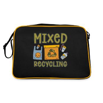 Recycling Mixed Recycling Reuse Go Green Recycler - Retro Bag - black/gold - Back