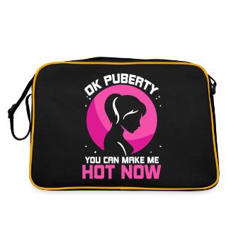 Ok Pubertät Du Kannst Mich Jetzt Heiß Machen - Retro Tasche - Schwarz/Gold - Hinten