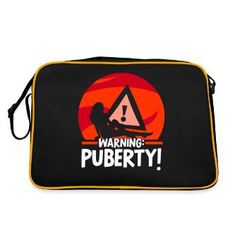 Warnung: Pubertät Sarkastisch Erwachsen Teenager - Retro Tasche - Schwarz/Gold - Hinten