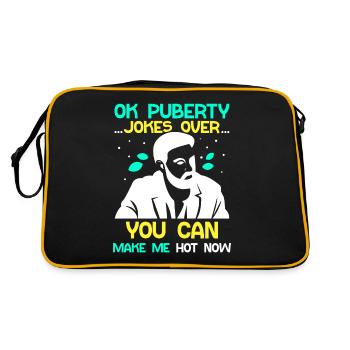 Ok Pubertät Du Kannst Mich Jetzt Heiß Machen - Retro Tasche - Schwarz/Gold - Hinten