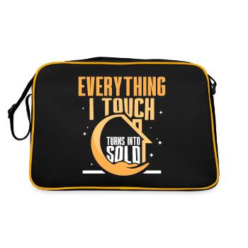 Alles Was Ich Anfasse Wird Verkauft Häuser Makler - Retro Tasche - Schwarz/Gold - Hinten