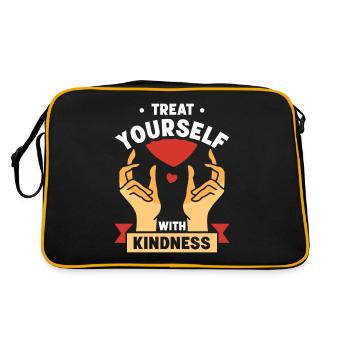 Treat yourself positively with kindness - Retro Bag - black/gold - Back