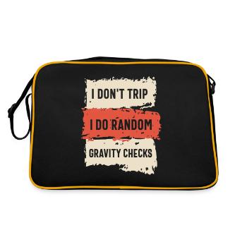 I Don't Trip I Do Random Gravity Checks Funny - Retro Bag - black/gold - Back