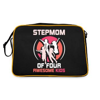 Stepmother of four great children - Retro Bag - black/gold - Back