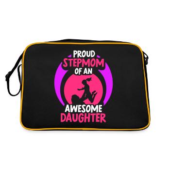 Proud stepmother of a great daughter child - Retro Bag - black/gold - Back