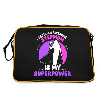 Eine Großartige Stiefmutter Zu Sein Ist Superkraft - Retro Tasche - Schwarz/Gold - Hinten