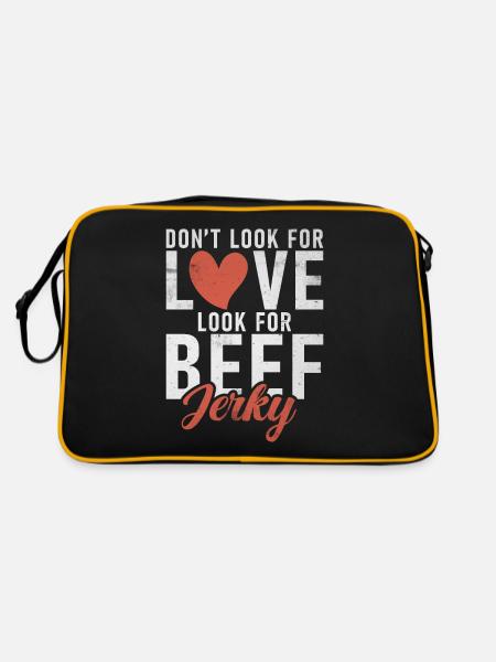 Beef Jerky Gift Beef Jerky Lover - Sac Retro - noir/or - Dos