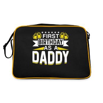 Premier anniversaire en tant que papa papa party - Sac Retro - noir/or - Dos