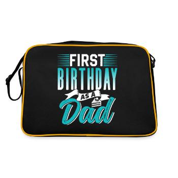 Premier anniversaire en tant que papa papa papa fête - Sac Retro - noir/or - Dos