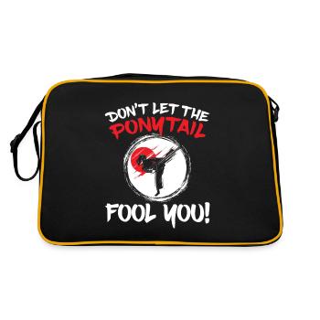 Lass Dir Den Pferdeschwanz Nicht Verpassen! Für - Retro Tasche - Schwarz/Gold - Hinten