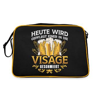 Heute wird gepflegt einer in die Visage - Retro Tasche - Schwarz/Gold - Hinten
