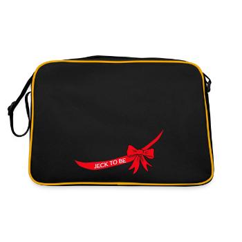 Karneval Fastelovend Schwangerschaftsbauch Mutter - Retro Tasche - Schwarz/Gold - Hinten