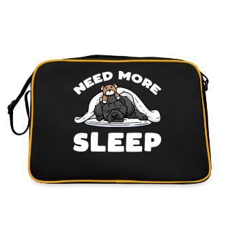 Schnoodle dog with cuddly toy sleeping slumber - Retro Bag - black/gold - Back