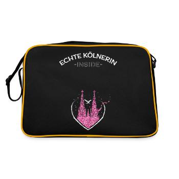 Cathédrale de Cologne Confettis Grossesse Babygirl Mama - Sac Retro - noir/or - Dos