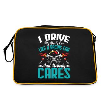 Ich fahre das Auto meines Vaters wie ein - Retro Tasche - Schwarz/Gold - Hinten