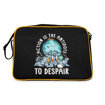 Global Warming Action Is The Antidote Environment - Retro Bag - black/gold - Back