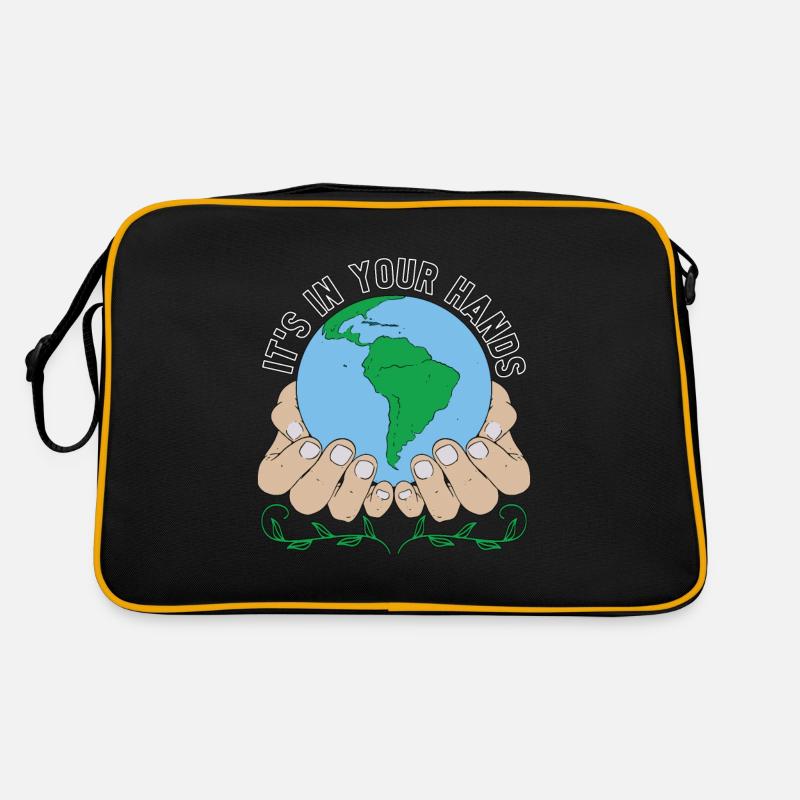 Global Warming It's In Your Hands Climate Activism Retro Tasche