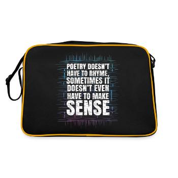 Poesie muss sich nicht reimen - Poet Poetry - Retro Tasche - Schwarz/Gold - Hinten