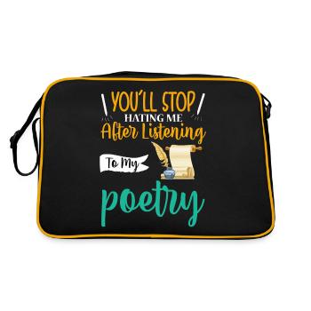 Du wirst aufhören, mich zu hassen - Poet Poetry - Retro Tasche - Schwarz/Gold - Hinten