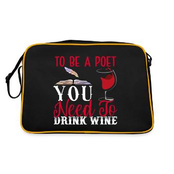 Pour être poète, il faut boire du vin - - Sac Retro - noir/or - Dos