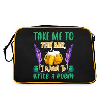 Take me to the bar, I want a poem - Retro Bag - black/gold - Back