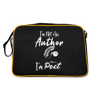 Ich bin kein Autor, ich bin Dichter - Poet Poetry - Retro Tasche - Schwarz/Gold - Hinten