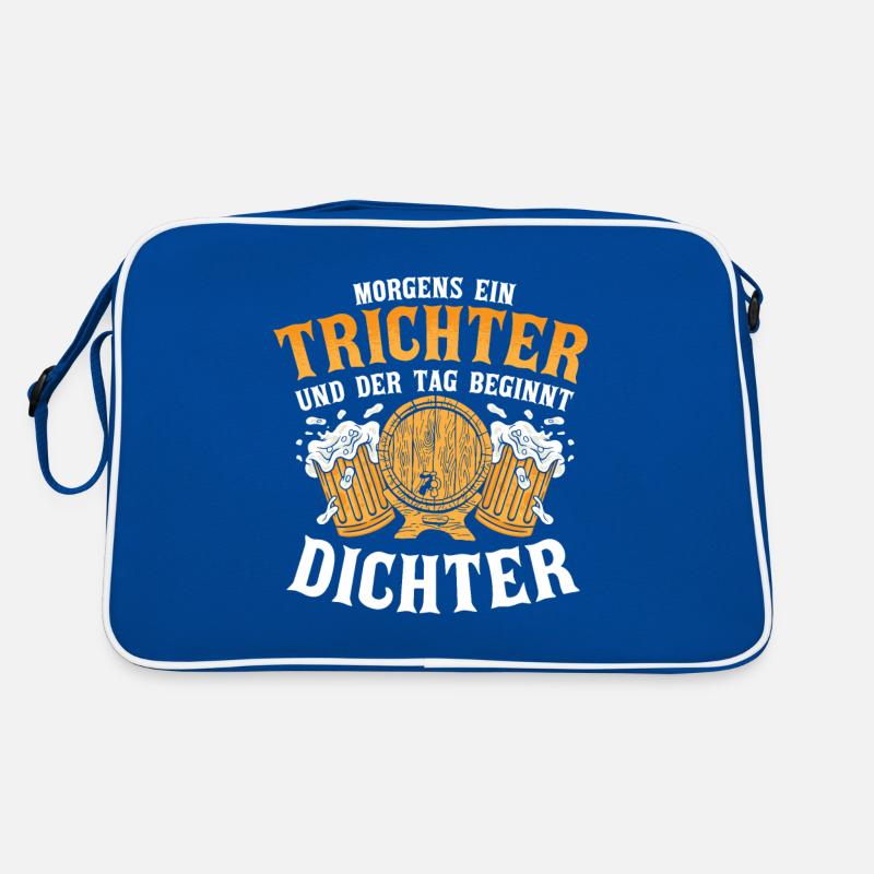 Morgens ein Trichter und der Tag beginnt Dichter Retro Tasche