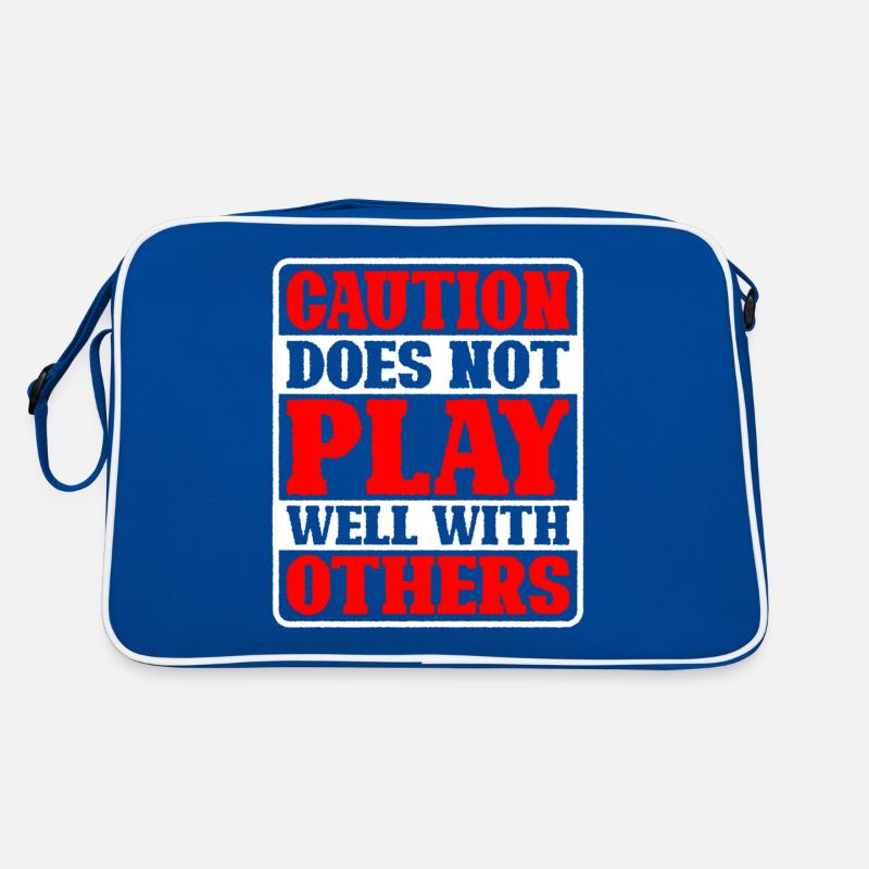 Caution Does Not Play Well With Others 46 Retro Bag