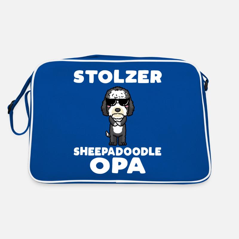 Stolzer Sheepadoodle Opa Retro Tasche