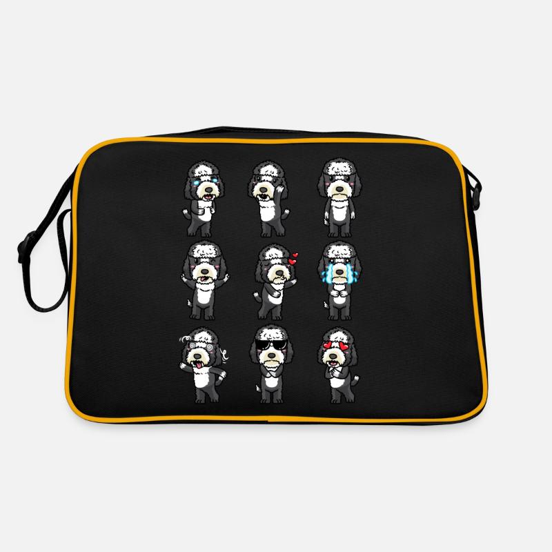 Sheepadoodle Hund Kawaii Emoticon Retro Tasche
