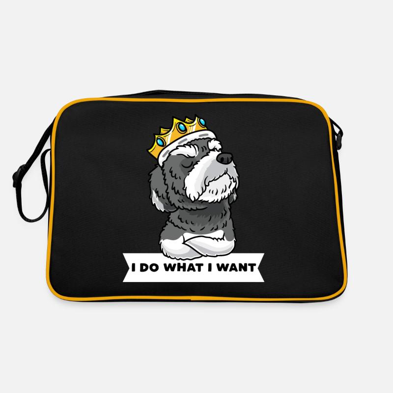 Schnoodle Hund Mit Krone Retro Tasche