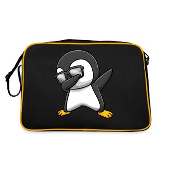 Dab Penguin avec des lunettes de soleil amoureux des animaux - Sac Retro - noir/or - Dos