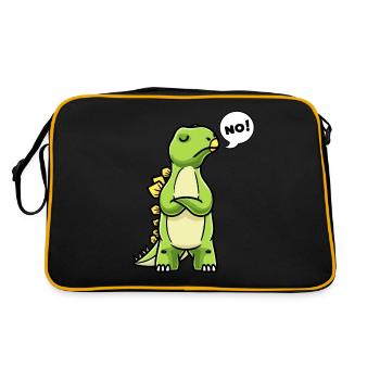 Stubborn Stegosaurus dinosaur of none - Retro Bag - black/gold - Back
