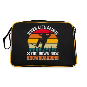 Snowboarding Winter Sports Snowboarder Clothing - Retro Bag - black/gold - Back
