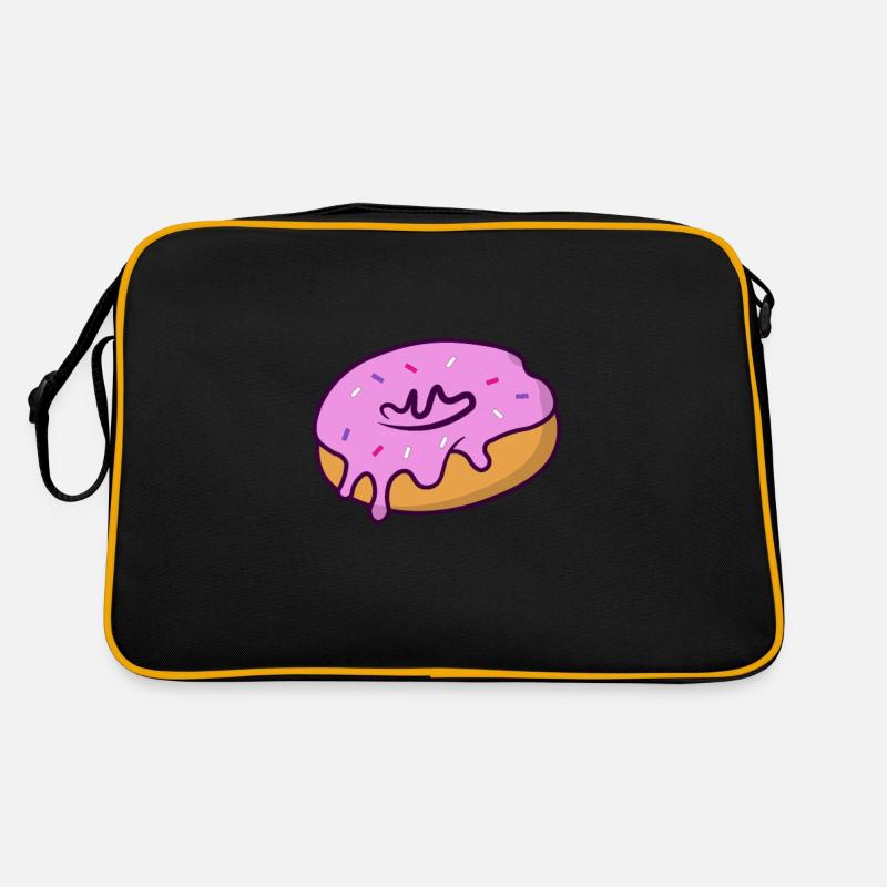 Donut Tropfend - Retro Tasche - Schwarz/Gold