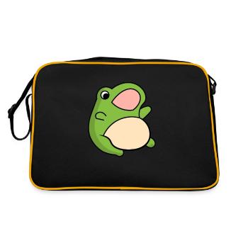 Frog Comic Drawing Funny - Sac Retro - noir/or - Dos