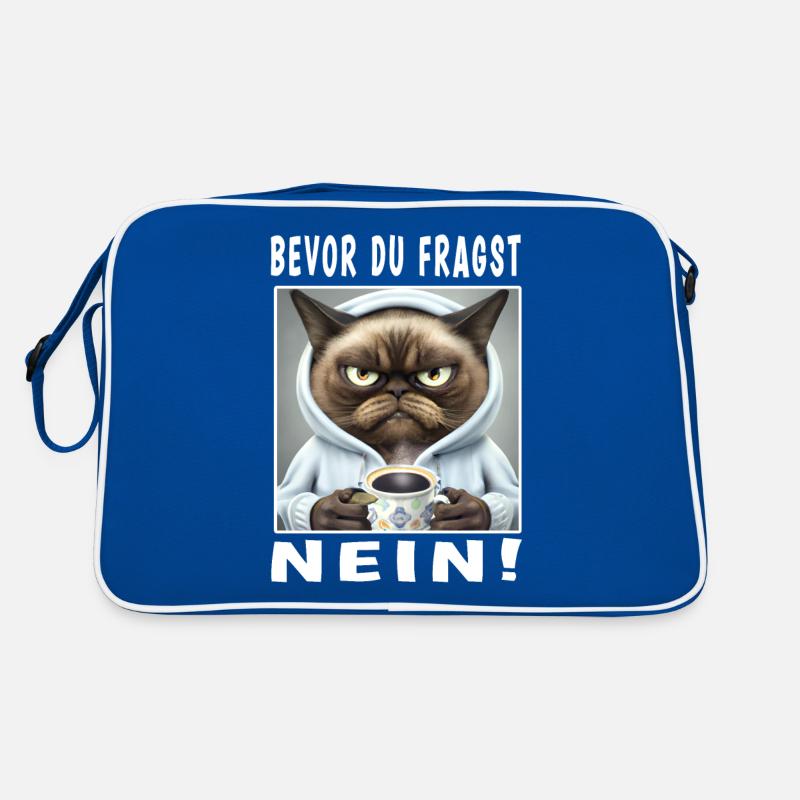 Bevor du fragst nein Katze Retro Tasche