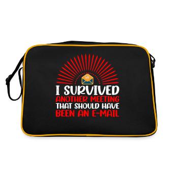 J’ai survécu à une autre réunion 30 - Sac Retro - noir/or - Dos