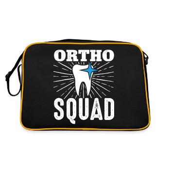 Ortho Squad Orthodontiste Orthodontie Zahnä - Sac Retro - noir/or - Dos